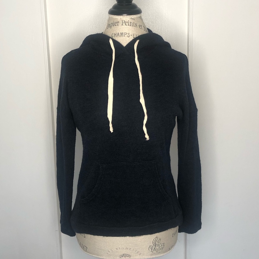 Navy Blue Light Weight Knit Hoodie